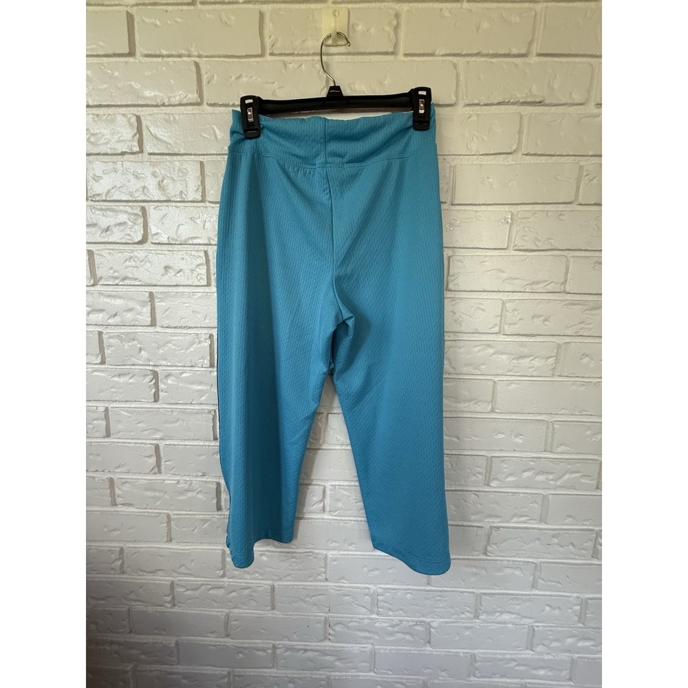 LA Movers Women's Aqua Hooded Cropped Track Suit Sz P/S 3/4 Sleeve Drawstring
